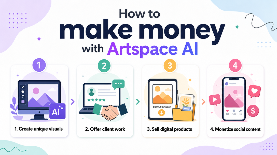 How to make money with Artspace AI — infographic